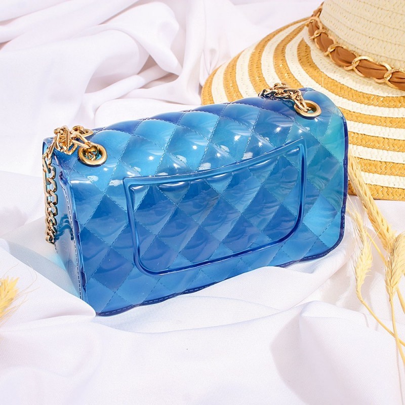 Bolsa Clutch Feminina Silicone Luxo Alça Corrente Versátil