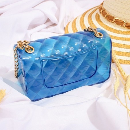 Bolsa Clutch Feminina Silicone Luxo Alça Corrente Versátil