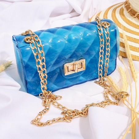 Bolsa Clutch Feminina Silicone Luxo Alça Corrente Versátil