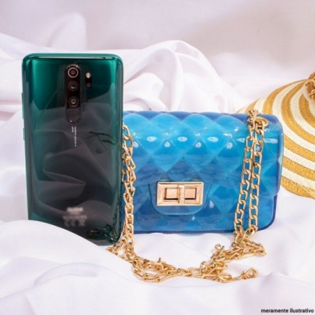 Bolsa Clutch Feminina Silicone Luxo Alça Corrente Versátil