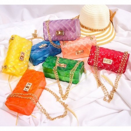 Bolsa Clutch Feminina Silicone Luxo Alça Corrente Versátil