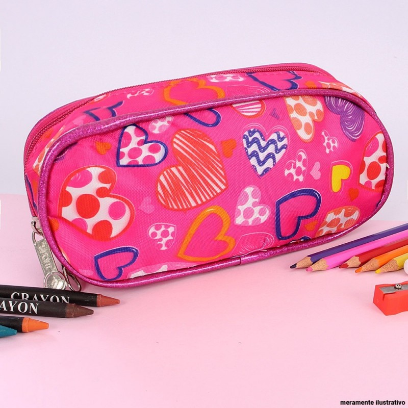 Estojo Infantil Escolar Meninas Estampa 3D Princesas