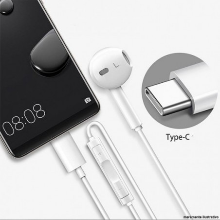 Fone De Ouvido Branco Tipo C Com Microfone No Atacado