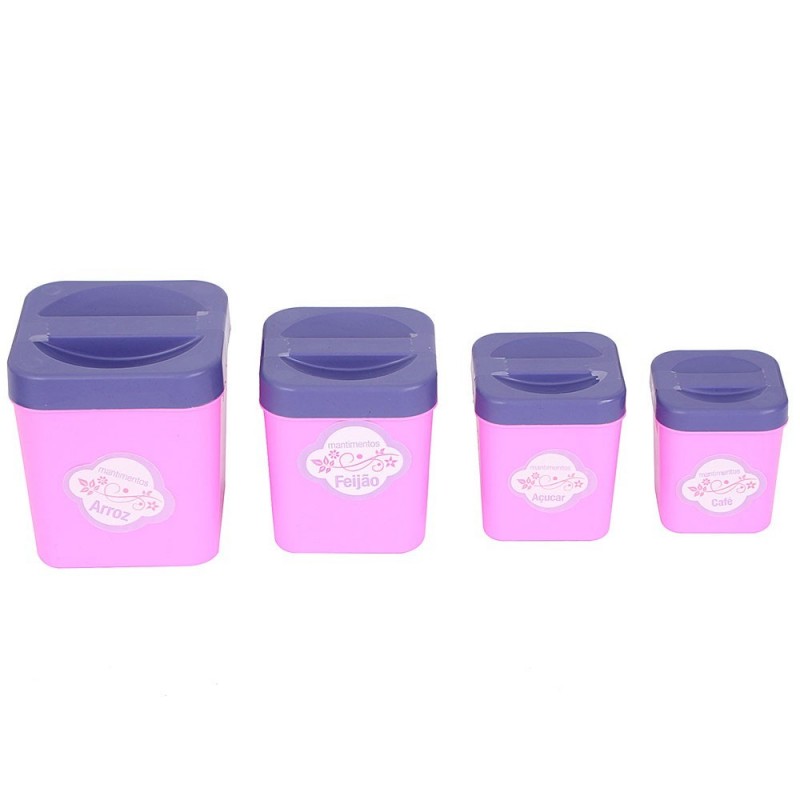 Kit Infantil Porta Mantimentos De Brinquedo Com 4 Peças