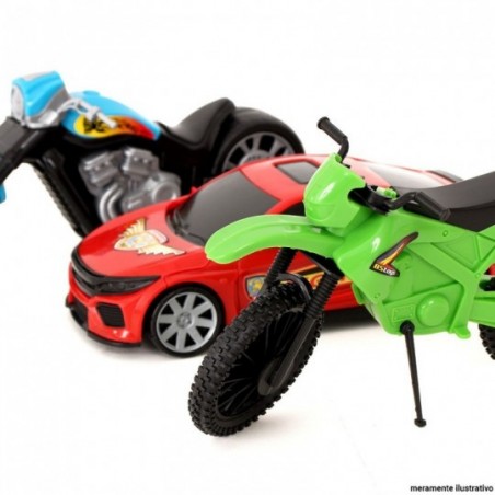 Kit Carrinho De Policia + Motos De Brinquedo Sortidos