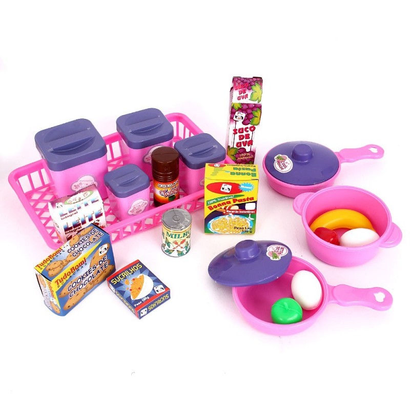 Kit Minha Cozinha Com Comidinhas Panelas E Acessorios Infantil