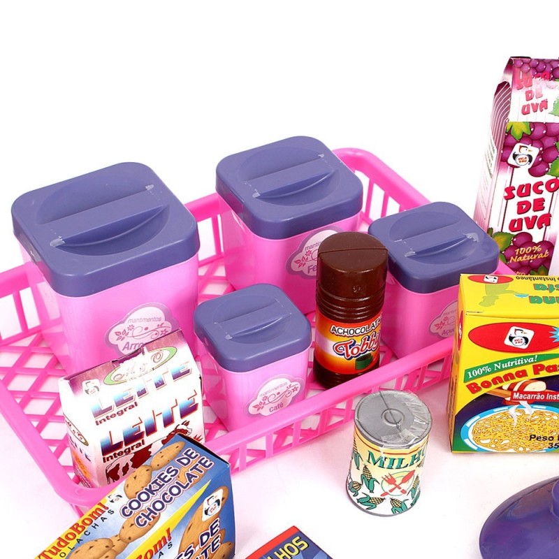 Kit Minha Cozinha Com Comidinhas Panelas E Acessórios Infantil