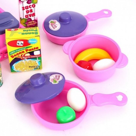 Kit Minha Cozinha Com Comidinhas Panelas E Acessórios Infantil