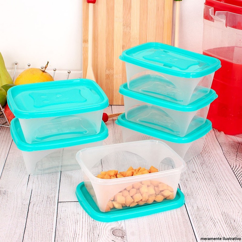 Conjunto Pote Mantimentos Multiuso 6 Peças C/ Tampa Jaguar