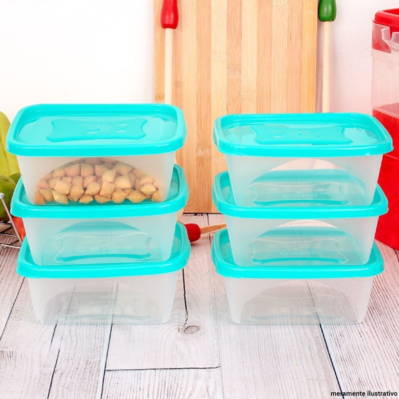 Conjunto Pote Mantimentos Multiuso 6 Peças C/ Tampa Jaguar