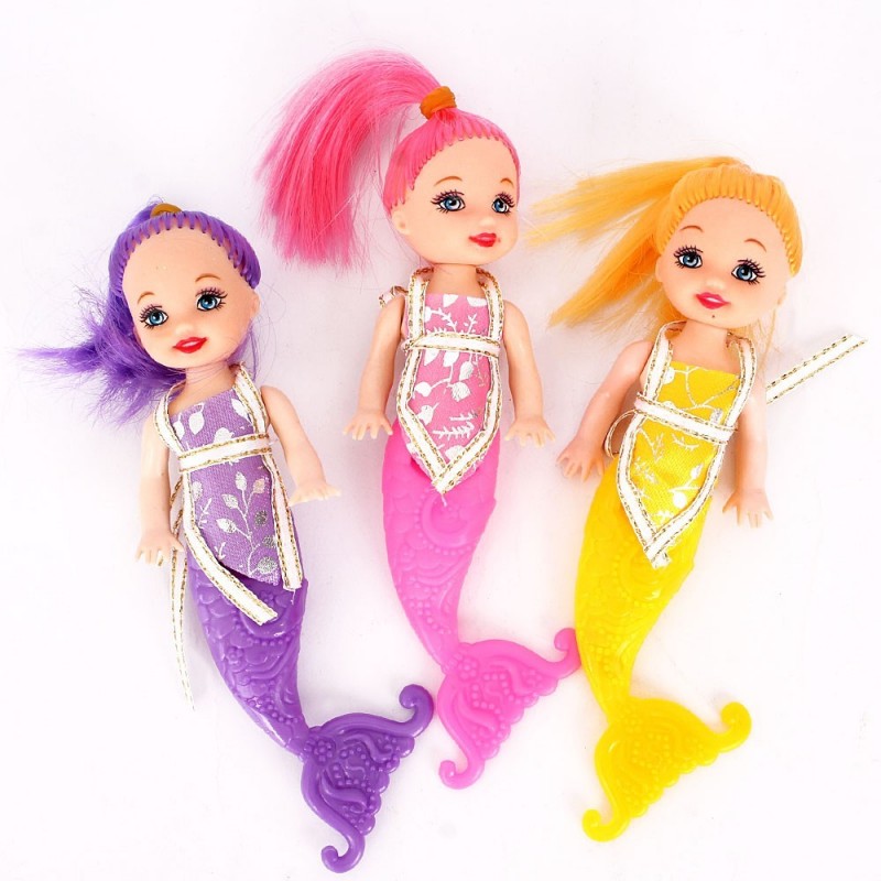 Kit 3 Bonecas Sereias Maggie Cores Variadas Atacado Wellkids