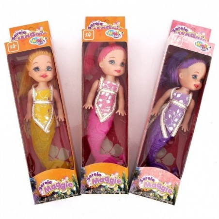 Kit 3 Bonecas Sereias Maggie Cores Variadas Atacado Wellkids