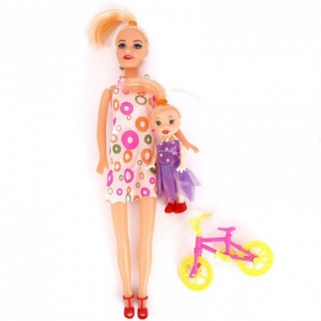 Kit Boneca Fashion + Mini Boneca Duda Brinquedo Infantil