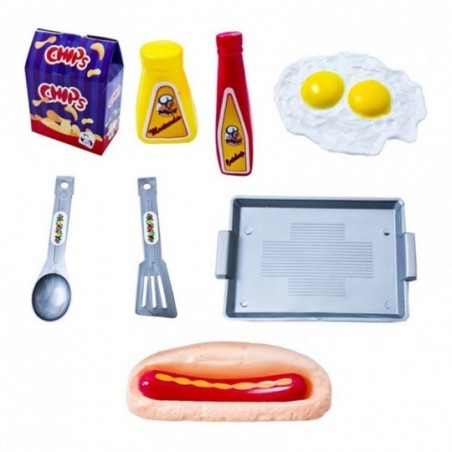 Kit Hot Dogueria Com 9 Peças De Brinquedo Infantil