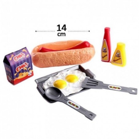 Kit Hot Dogueria Com 9 Peças De Brinquedo Infantil