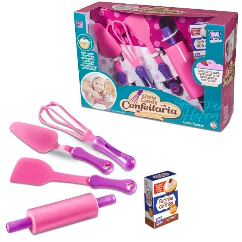 Kit Confeitaria Little Candy Com 5 Peças Infantil Zuca Toys
