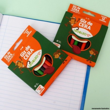 12 Caixas C/ 12 Mini Giz De Cera Leo E Leo No Atacado