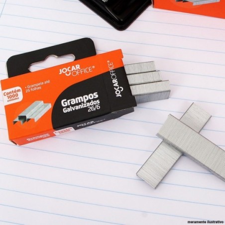 Kit 10 Caixas C/ 1000 Grampos Galvanizados 26/6 JocarOffice