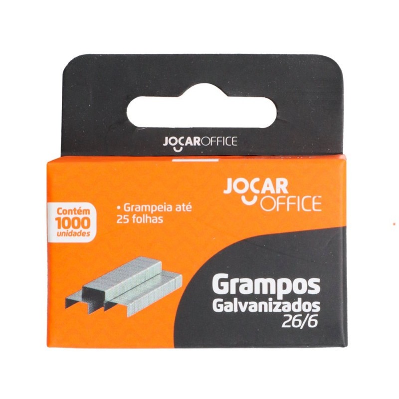 Kit 10 Caixas C/ 1000 Grampos Galvanizados 26/6 JocarOffice