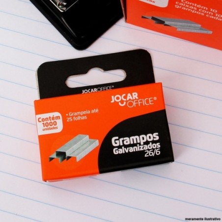 Kit 10 Caixas C/ 1000 Grampos Galvanizados 26/6 JocarOffice