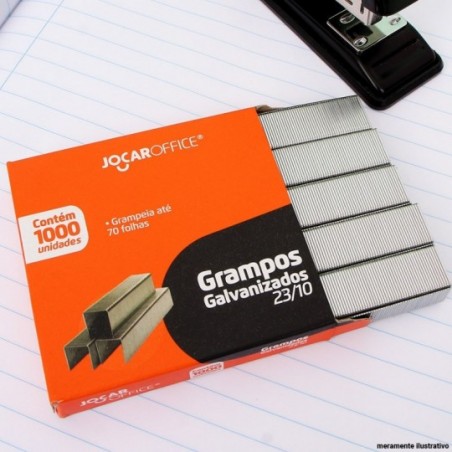 1000 Grampos Galvanizados 23/10 Jocar Office No Atacado