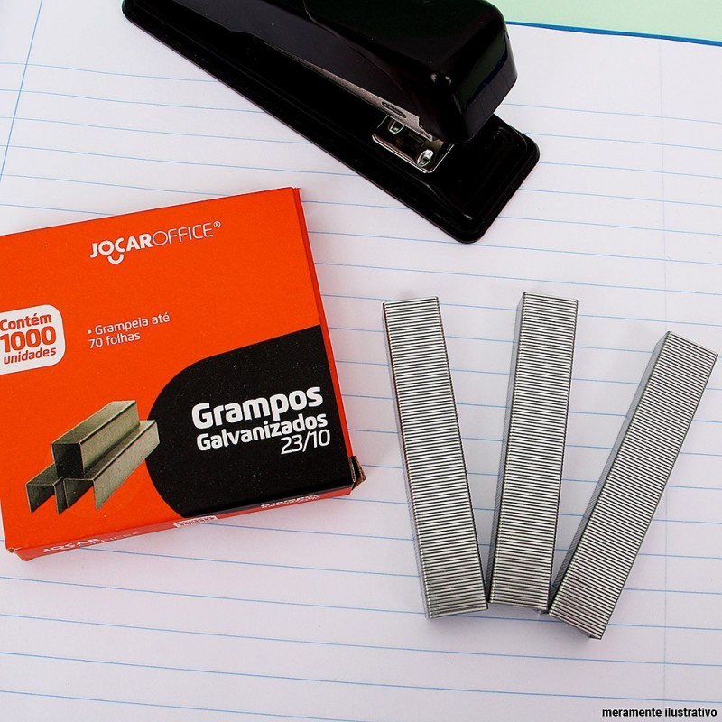 1000 Grampos Galvanizados 23/10 Jocar Office No Atacado
