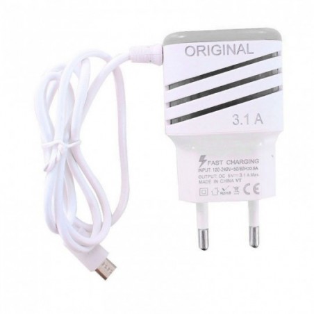 Carregador 2 Entradas USB V8 3.1A Max 3 Cargas Simultâneas