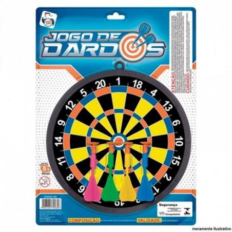 Kit Jogo De Dardos Na Solapa Com 5 Peças Pica Pau Brinquedos