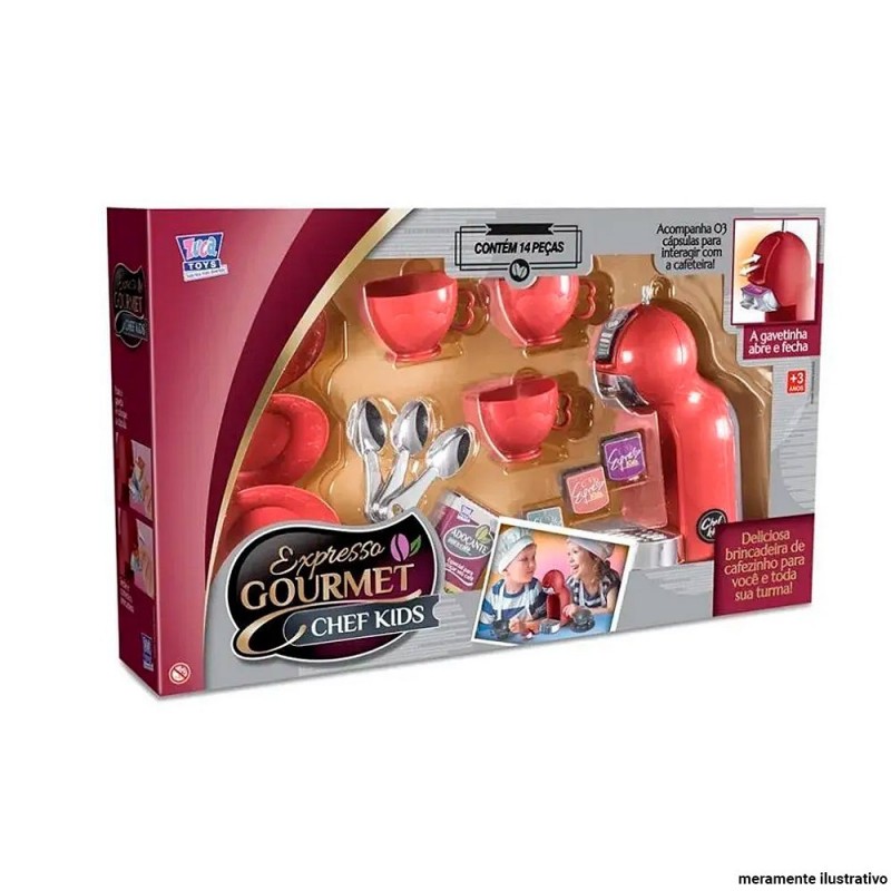 Kit Expresso Gourmet Chef Kids 14 Peças Infantil Zuca Toys