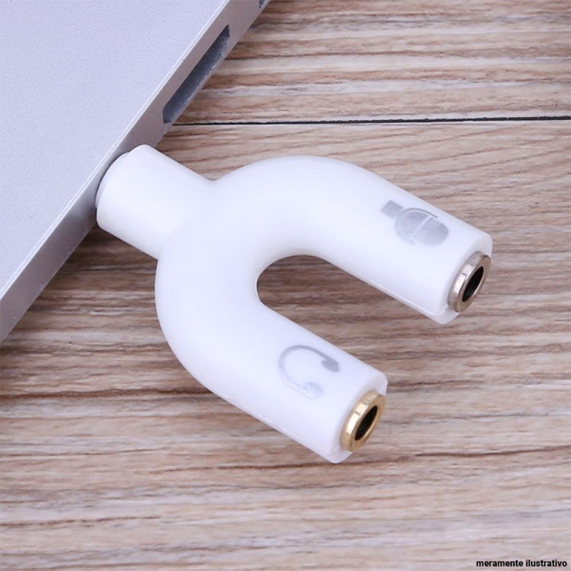 Adaptador Splitter P3 Headset Fone Microfone P2 X P3 Áudio