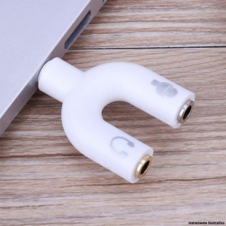 Adaptador Splitter P3 Headset Fone Microfone P2 X P3 Áudio