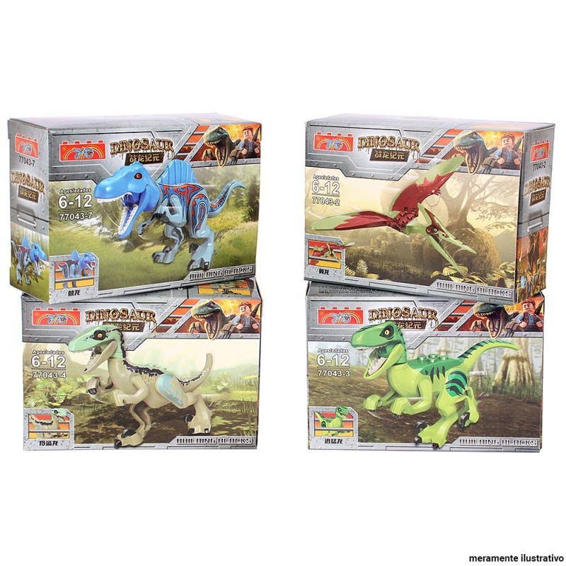 Blocos De Montar Dinossauro Modelos Variados Infantil