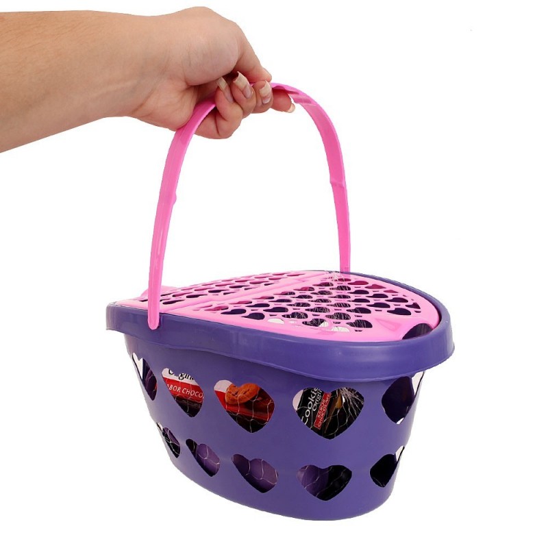 Cesta Piquenique Brinquedo Infantil Com 15 Peças Zuca Toys