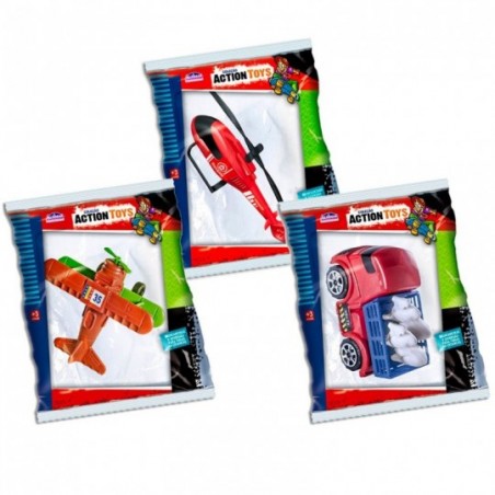 Kit 3 Brinquedos Caminhão Avião Helicóptero Infantil