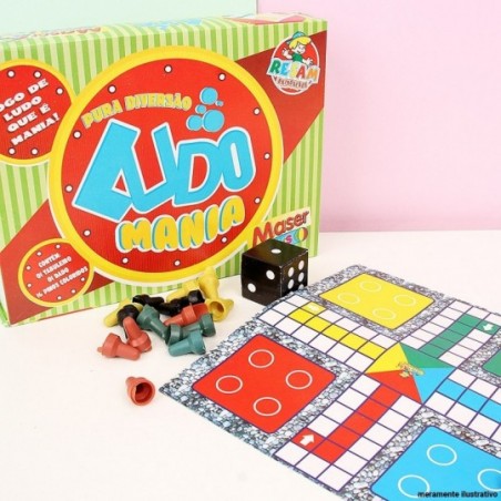 Jogo Tabuleiro Infantil Ludo Mania C/ 18 Peças Maser Toys