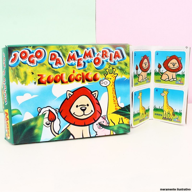 Jogo Memória Infantil Zoológico C/ 24 Cartas Maser Toys