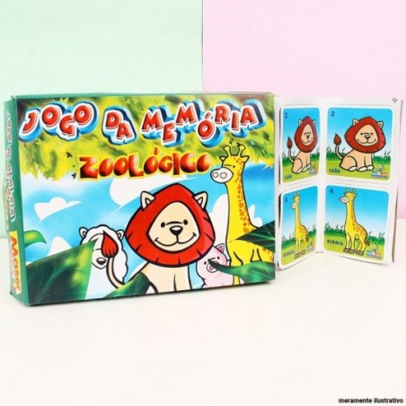 Jogo Memória Infantil Zoológico C/ 24 Cartas Maser Toys