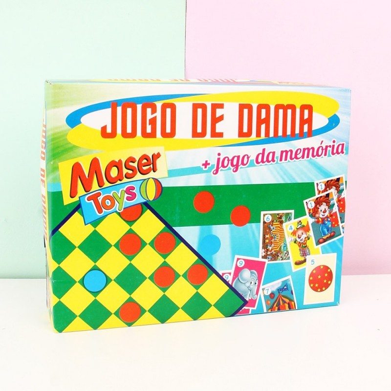 Jogo Infantil Dama + Memória 2 em 1 Diversão Garantida