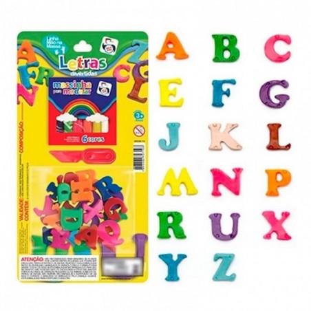 Kit Massinha Com Letras Brinquedo Infantil Colorido