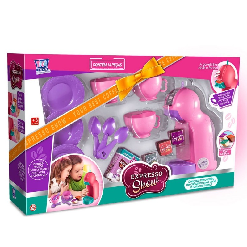 Kit Expresso Show Cafeteira Com 14 Peças Infantil Zuca Toys