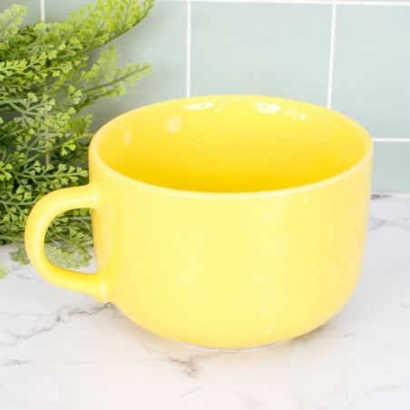 Pote Caneca Sopa Jumbo De Porcelana Amarelo 460ml