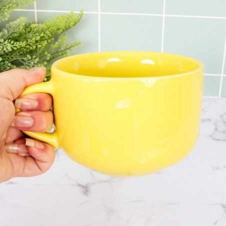 Pote Caneca Sopa Jumbo De Porcelana Amarelo 460ml