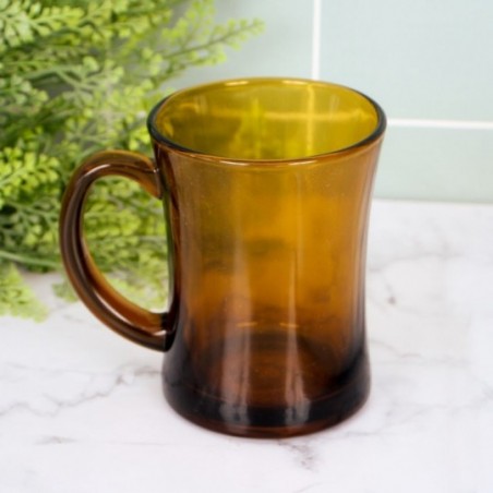 Caneca De Vidro Lisa Âmbar Elegânce 200 Ml