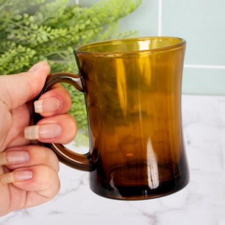Caneca De Vidro Lisa Âmbar Elegânce 200 Ml