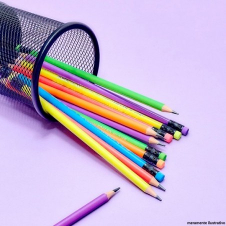 Kit 4 Lápis De Escrever Com Borracha Cores Neon CIS