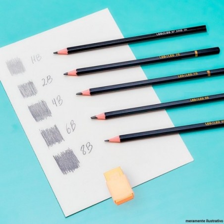Kit Lápis Preto Sextavado 6B 4 Peças Linha Ouro leo E Leo
