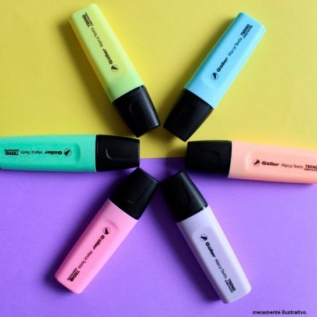 Kit Caneta Marca Texto Cores Pastéis Goller