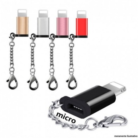 Adaptador OTG Micro USB V8 Para Iphone Com Chaveiro