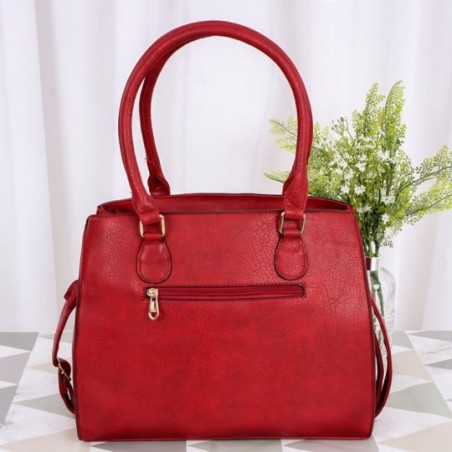 Bolsa Feminina Estruturada Duas Repartições Detalhes Florais