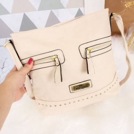 Bolsa Feminina Versátil Em Alto Relevo Cravejada Tachas